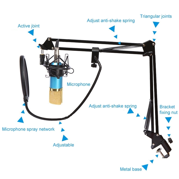 BM-800 Network K-Song Dedicated High-end Metal Shock Mount Microphone Set(Pink) - Microphone by PMC TechLife | Online Shopping South Africa | PMC TechLife | Buy Now Pay Later Mobicred