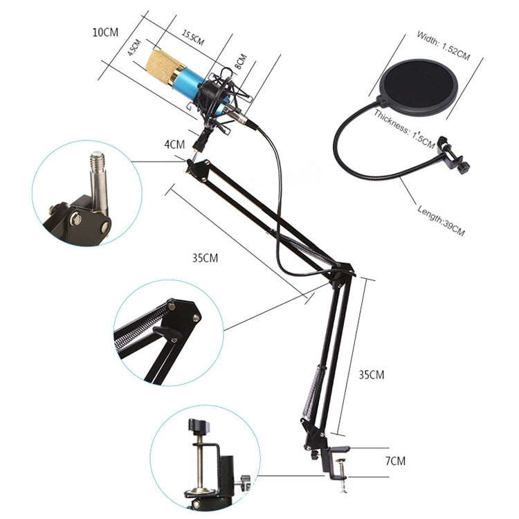 BM-800 Network K-Song Dedicated High-end Metal Shock Mount Microphone Set(Pink) - Microphone by PMC TechLife | Online Shopping South Africa | PMC TechLife | Buy Now Pay Later Mobicred
