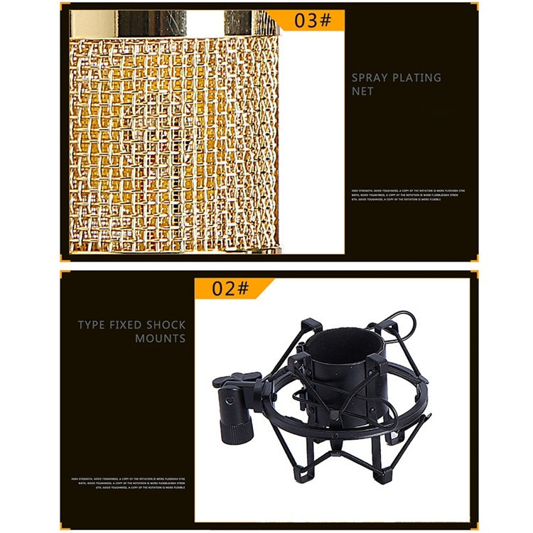 BM-800 Network K-Song Dedicated High-end Metal Shock Mount Microphone Set(Pink) - Microphone by PMC TechLife | Online Shopping South Africa | PMC TechLife | Buy Now Pay Later Mobicred