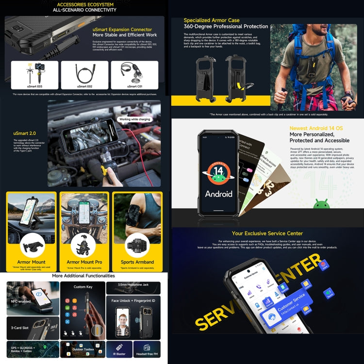 [HK Warehouse] Ulefone Armor 27T Rugged Phone, 12GB+256GB, Thermal Imager, Night Vision, 10600mAh, 6.78 inch Android 14 MediaTek Helio G99 Octa Core, Network: 4G, NFC, OTG (Black) - Ulefone by Ulefone | Online Shopping South Africa | PMC Jewellery | Buy Now Pay Later Mobicred