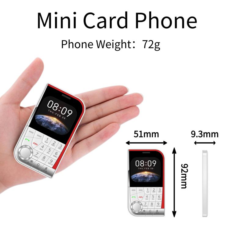V10 Card Mobile Phone, 2.01 inch, MTK6261D, Support Bluetooth, FM, Torch, GSM, Dual SIM (Black) - free shipping - PMc TechLife - Order now!
