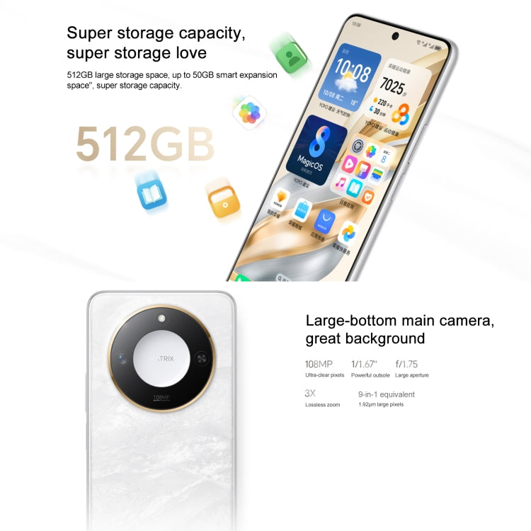 Honor X60, 12GB+256GB, Side Fingerprint, 6.8 inch MagicOS 8.0 Dimensity 7025-Ultra Octa Core, Network: 5G, OTG, Not Support Google Play (White) - Honor by Huawei | Online Shopping South Africa | PMC Jewellery | Buy Now Pay Later Mobicred