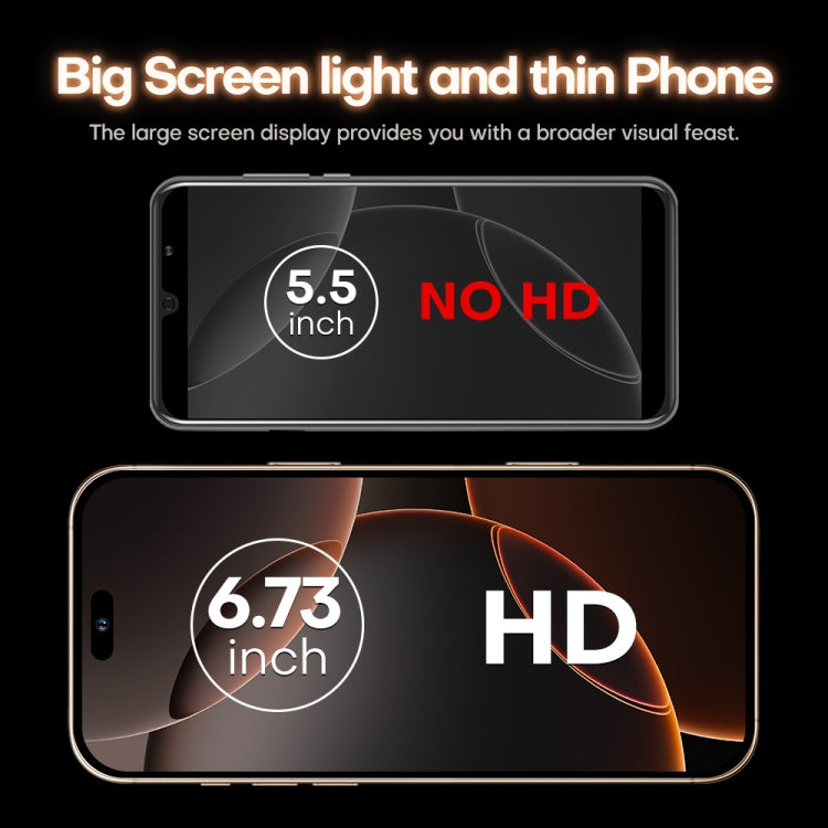 i16 Pro Max / A08, 3GB+32GB, 6.73 inch Screen, Face Identification, Android 8.1 MTK6753 Octa Core, Network: 3G, Dual SIM, EU Plug (White) - free shipping - PMC Jewellery - Order now!