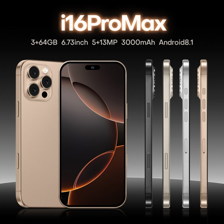 i16 Pro Max / A08A, 3GB+64GB, 6.73 inch Screen, Face Identification, Android 8.1 MTK6753 Octa Core, Network: 4G, Dual SIM, US Plug (Black) - free shipping - PMC Jewellery - Order now!