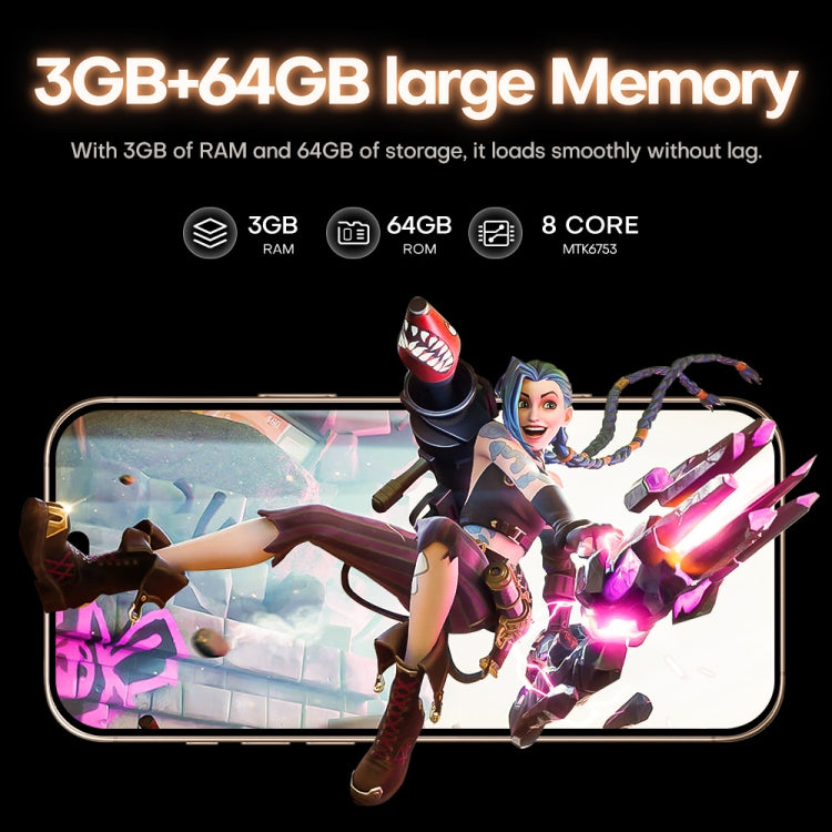 i16 Pro Max / A08A, 3GB+64GB, 6.73 inch Screen, Face Identification, Android 8.1 MTK6753 Octa Core, Network: 4G, Dual SIM, US Plug (Black) - free shipping - PMC Jewellery - Order now!