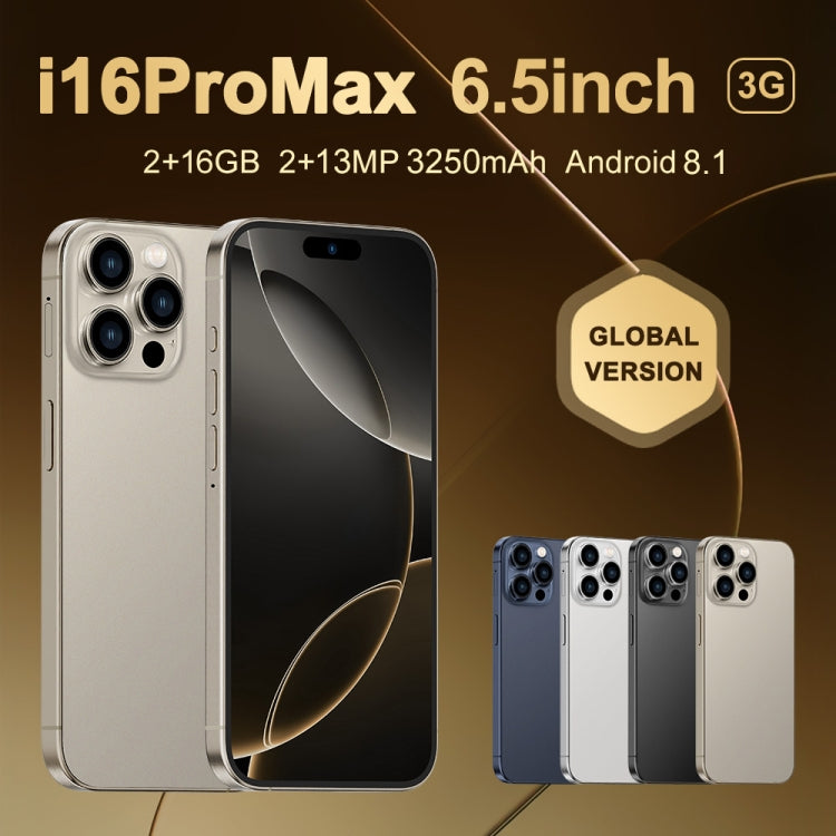 i16 Pro Max / Q5, 2GB+16GB, 6.5 inch Screen, Face Identification, Android 8.1 MTK6580P Quad Core, Network: 3G, Dual SIM, AU Plug (Gold) -  by PMC Jewellery | Online Shopping South Africa | PMC Jewellery | Buy Now Pay Later Mobicred