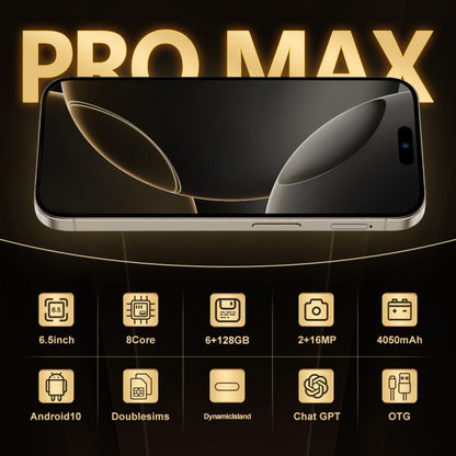 i16 Pro Max / Q5A, 6GB+128GB, 6.5 inch Screen, Face Identification, Android 10 MTK6762 Octa Core, OTG, NFC, Network: 4G, Dual SIM, US Plug (White) -  by PMC Jewellery | Online Shopping South Africa | PMC Jewellery | Buy Now Pay Later Mobicred