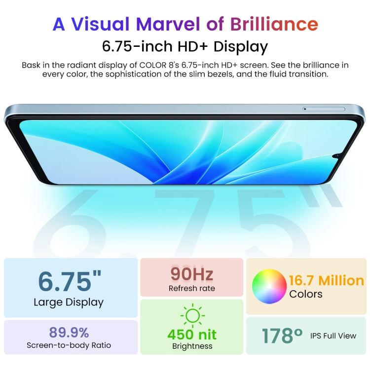 [HK Warehouse] Blackview Oscal MODERN 8, 8GB+256GB, Fingerprint Identification, 6.75 inch Android 13 Unisoc T616 Octa Core up to 2.2GHz, Network: 4G, OTG (Purple) - Blackview by Blackview | Online Shopping South Africa | PMC Jewellery | Buy Now Pay Later Mobicred