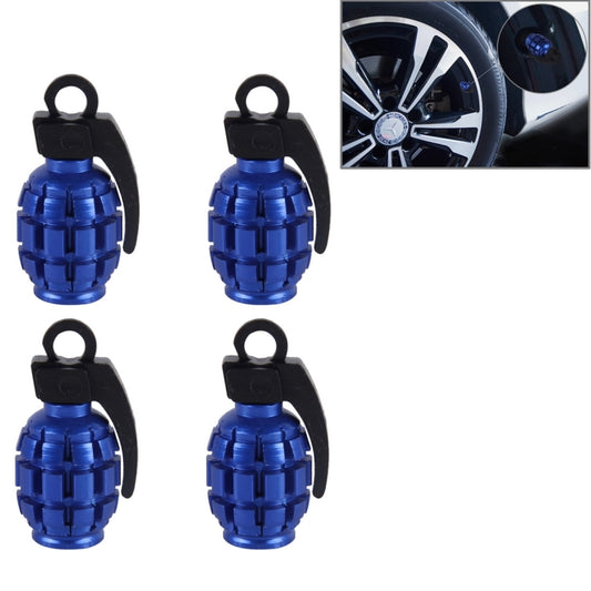 4 PCS Universal Grenade Shaped Car Tire Valve Caps(Dark Blue) - Tire Valve Caps by PMC Jewellery | Online Shopping South Africa | PMC Jewellery