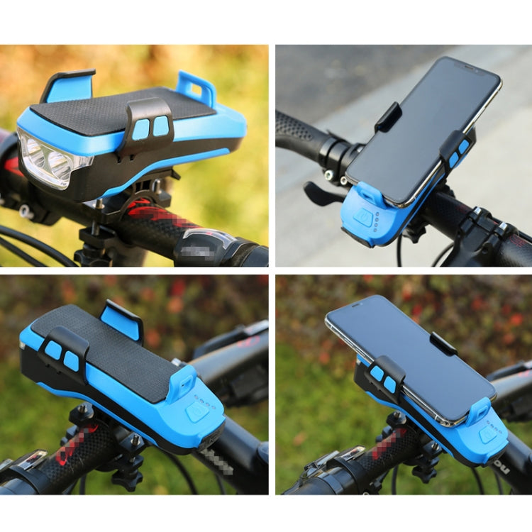 Multifunction 4  in 1 Phone Holder Bicycle Bell Cycling Lamp Flashlight(Red) - Headlights by PMC TechLife | Online Shopping South Africa | PMC TechLife | Buy Now Pay Later Mobicred