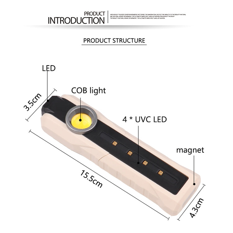 1902C 3 Lighting Mode Flashlight Rechargeable Lantern Disinfection Light UVA+UVC Antisepsis Lamp - Sterilizers by PMc TechLife | Online Shopping South Africa | PMc TechLife | Buy Now Pay Later Mobicred