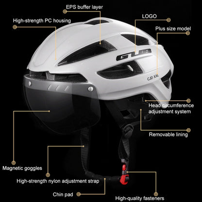 GUB CJD Integrally-Molded Bicycle Goggles Helmet With Tail Light(Black) - Protective Helmet & Masks by GUB | Online Shopping South Africa | PMC Jewellery | Buy Now Pay Later Mobicred