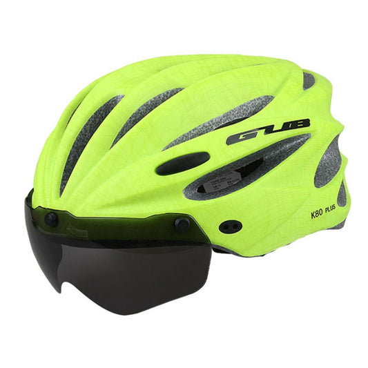 GUB K80 Plus Bike Helmet With Visor And Goggles(Fluorescent Green) - Protective Helmet & Masks by GUB | Online Shopping South Africa | PMC Jewellery | Buy Now Pay Later Mobicred