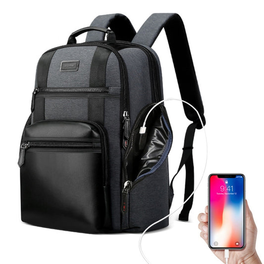 Bopai 851-014318 Fashion Outdoor Breathable Waterproof Anti-theft Three-layer Large Capacity Double Shoulder Bag,with USB Charging Port, Size: 31x17x44cm(Grey) - 15.6 - 17 inch by Bopai | Online Shopping South Africa | PMC Jewellery | Buy Now Pay Later Mobicred