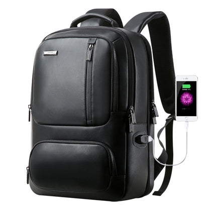 Bopai 851-024011 Top-grain Leather Business Breathable Anti-theft Man Backpack, Size: 28x18x42cm(Black) - Backpack by Bopai | Online Shopping South Africa | PMC Jewellery | Buy Now Pay Later Mobicred