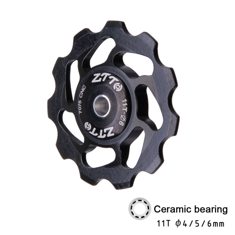 ZTTO 11T 4/5/6 MM Bicycle Derailleur Ceramic Bearing Bicycle Accessories (Black) - Guide wheels by ZTTO | Online Shopping South Africa | PMc TechLife | Buy Now Pay Later Mobicred