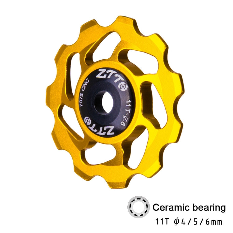 ZTTO 11T 4/5/6 MM Bicycle Derailleur Ceramic Bearing Bicycle Accessories (Gold) - Guide wheels by ZTTO | Online Shopping South Africa | PMc TechLife | Buy Now Pay Later Mobicred