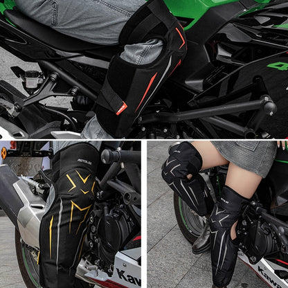 MOTOLSG 2 in 1 Knee Pads Motorcycle Bicycle Riding Warm Fleece Soft Protective Gear with CE Protector (Black Yellow) - Protective Gear by MOTOLSG | Online Shopping South Africa | PMC Jewellery | Buy Now Pay Later Mobicred