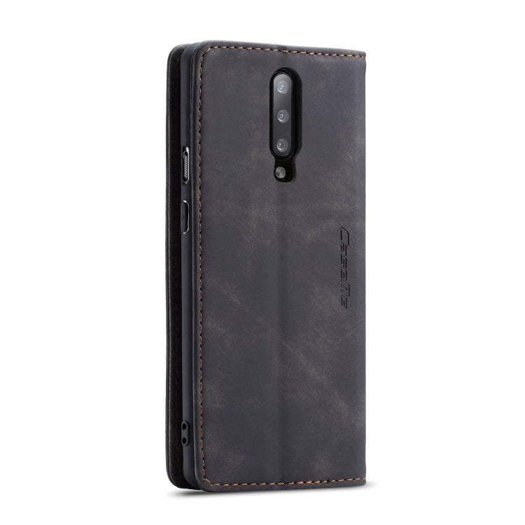 CaseMe-013 Multifunctional Retro Frosted Horizontal Flip Leather Case for OnePlus 7 Pro, with Card Slot & Holder & Zipper Wallet & Photo Frame(Black) - OnePlus Cases by CaseMe | Online Shopping South Africa | PMC Jewellery | Buy Now Pay Later Mobicred