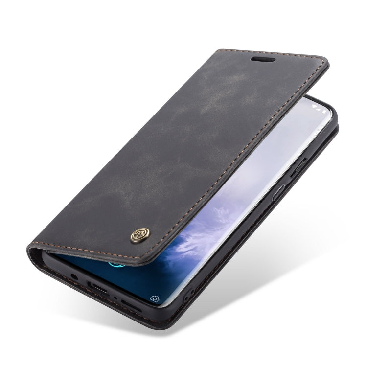 CaseMe-013 Multifunctional Retro Frosted Horizontal Flip Leather Case for OnePlus 7 Pro, with Card Slot & Holder & Zipper Wallet & Photo Frame(Black) - OnePlus Cases by CaseMe | Online Shopping South Africa | PMC Jewellery | Buy Now Pay Later Mobicred