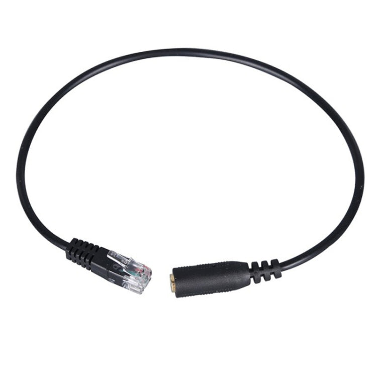 3.5mm Jack to RJ9 PC / Mobile Phones Headset to Office Phone Adapter Convertor Cable, Length: 32cm(Black) - Others by PMC TechLife | Online Shopping South Africa | PMC TechLife | Buy Now Pay Later Mobicred