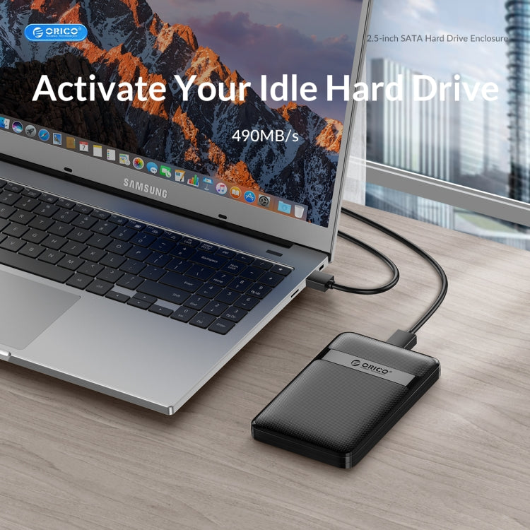 ORICO 2577U3-V1 Grid Texture Design 2.5 inch USB3.0 Micro-B Hard Drive Enclosure Box(Black) - HDD Enclosure by ORICO | Online Shopping South Africa | PMC TechLife | Buy Now Pay Later Mobicred
