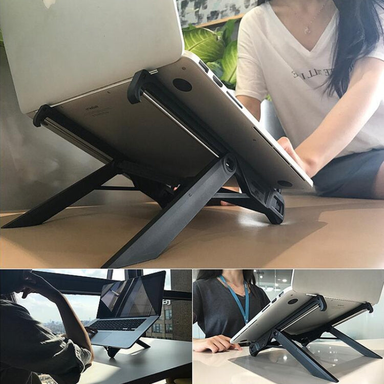 NEXSTAND Laptop Height Extender Holder Stand Folding Portable Computer Heat Dissipation Bracket, Size: 27x3.9x3.6cm(Black) - MacBook Holder by PMC Jewellery | Online Shopping South Africa | PMC Jewellery | Buy Now Pay Later Mobicred