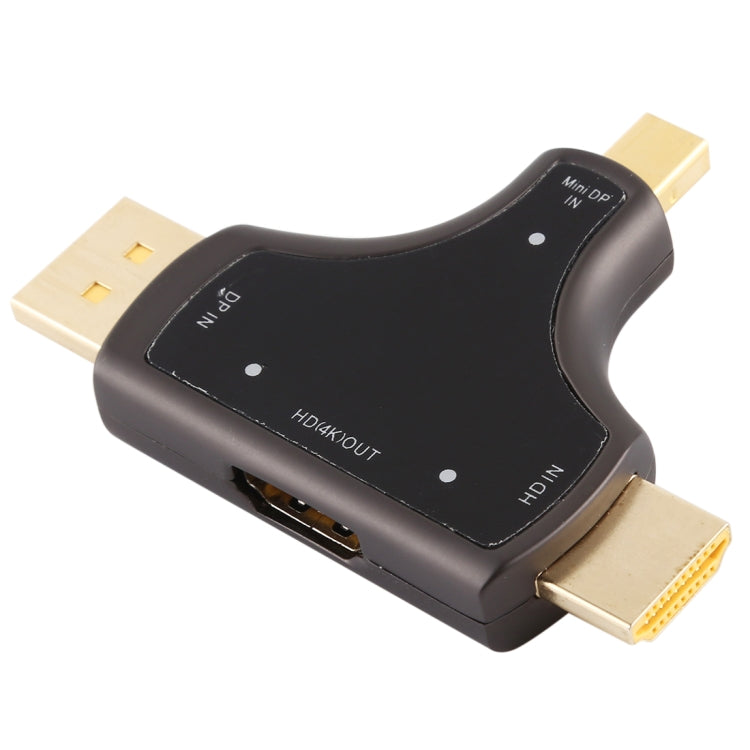 D62A DisplayPort + Mini DP + HDMI Male to HDMI Female 3 in 1 Adapter - Converter & Adapter by PMC Jewellery | Online Shopping South Africa | PMC Jewellery | Buy Now Pay Later Mobicred