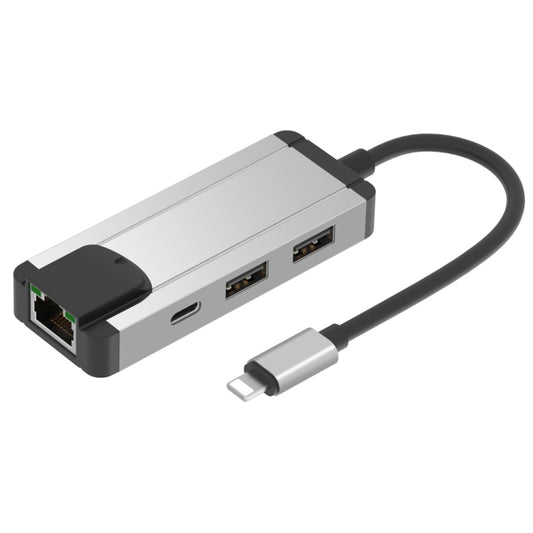 Onten 75002 8PIN to RJ45 Hub USB 2.0 Adapter(Silver) - USB 2.0 HUB by Onten | Online Shopping South Africa | PMC Jewellery | Buy Now Pay Later Mobicred