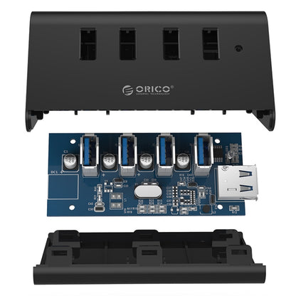 ORICO SHC-U3 ABS Material Desktop 4 Ports USB 3.0 HUB with Phone / Tablet Holder & 1m USB Cable & LED Indicator - USB 3.0 HUB by ORICO | Online Shopping South Africa | PMC Jewellery | Buy Now Pay Later Mobicred