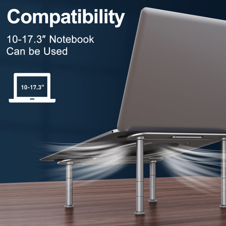 R-JUST BJ03 Universal Detachable Bench Shape Aluminum Alloy Angle Adjustable Laptop Stand - MacBook Holder by R-JUST | Online Shopping South Africa | PMC Jewellery