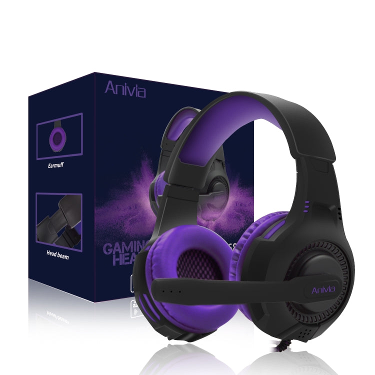 SADES AH-68 3.5mm Plug Wire-controlled E-sports Gaming Headset with Retractable Microphone, Cable Length: 2m(Black purple) - Multimedia Headset by SADES | Online Shopping South Africa | PMC Jewellery | Buy Now Pay Later Mobicred