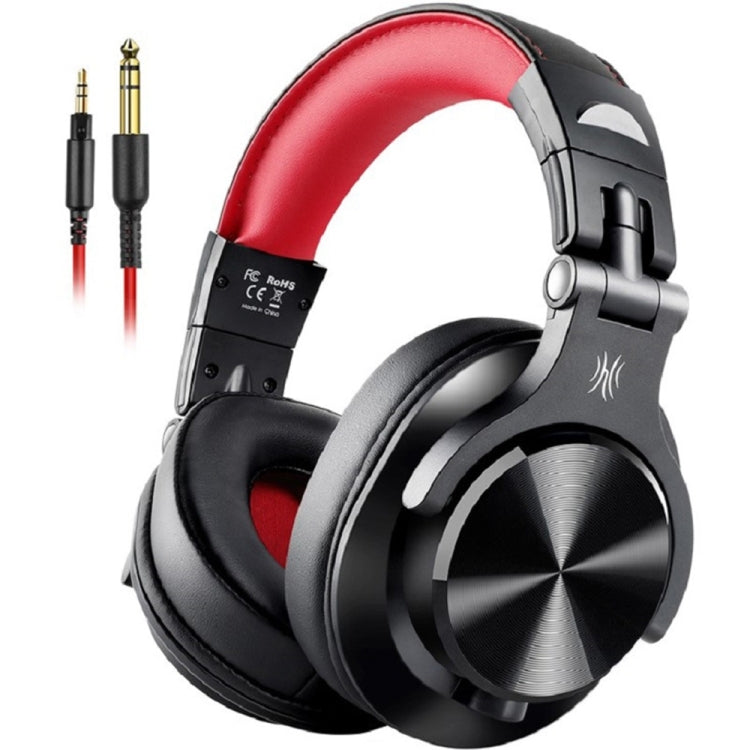OneOdio A71 Head-mounted Noise Reduction Wired Headphone with Microphone(Red Black) - free shipping - PMC Jewellery - Order now!