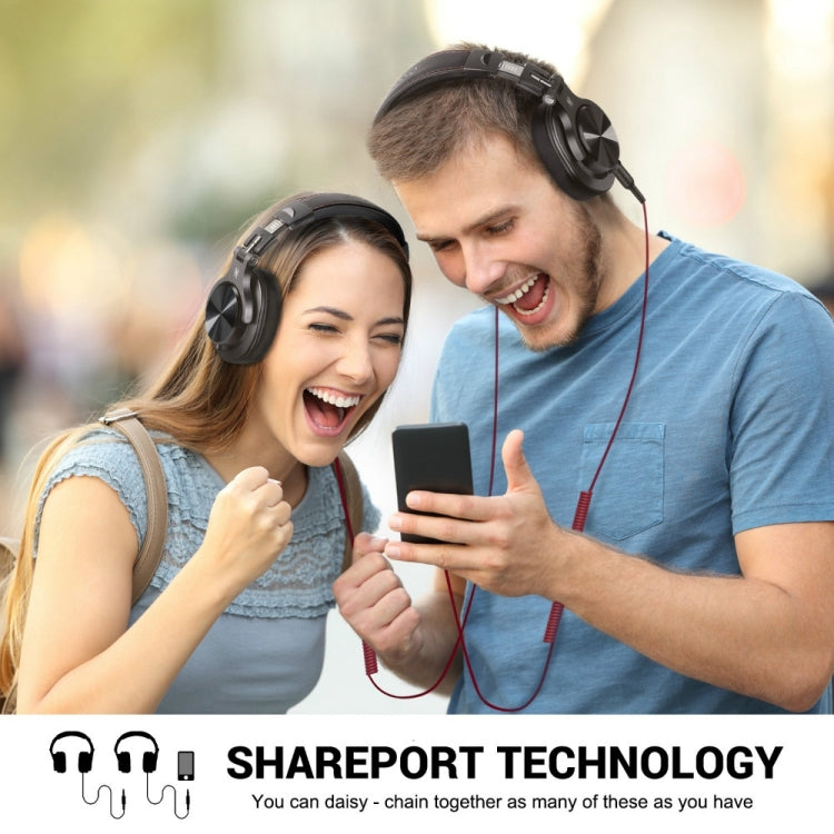 OneOdio A71 Head-mounted Noise Reduction Wired Headphone with Microphone(Red Black) - free shipping - PMC Jewellery - Order now!