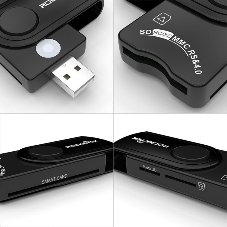 ROCKETEK CR310 USB 2.0 + TF Card + SD Card + SIM Card + Smart Card Multi-function Card Reader -  by ROCKETEK | Online Shopping South Africa | PMC Jewellery | Buy Now Pay Later Mobicred