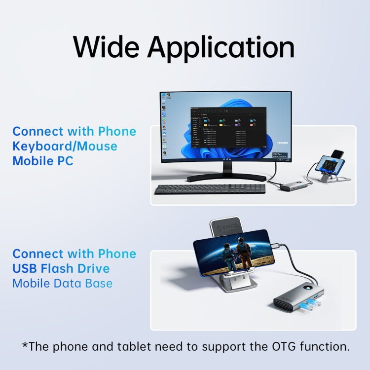 ORICO PW11-5P Type-C / USB-C 5-in-1 5Gbps Multifunction Docking Station(Silver) - USB HUB by ORICO | Online Shopping South Africa | PMC TechLife | Buy Now Pay Later Mobicred