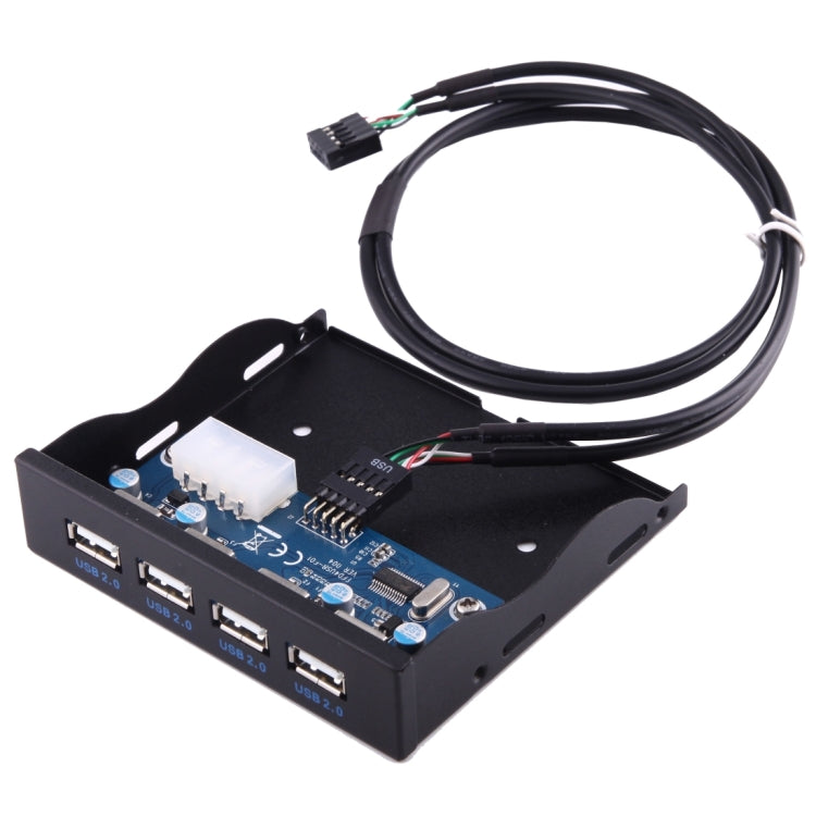3.5 inch Floppy Expansion Bay Front Panel 4 Ports USB 2.0 HUB  Adapter Connector(Black) - free shipping - PMC TechLife - Order now!