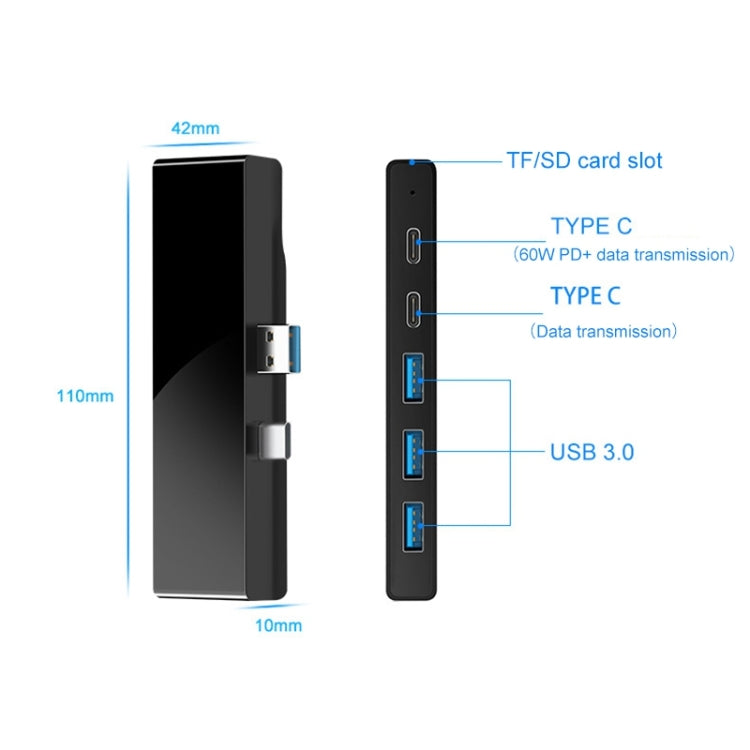 Rocketek SH867 USB 3.0 x 3 + Type-C x 2 HUB Adapter - USB 3.0 HUB by ROCKETEK | Online Shopping South Africa | PMC Jewellery | Buy Now Pay Later Mobicred