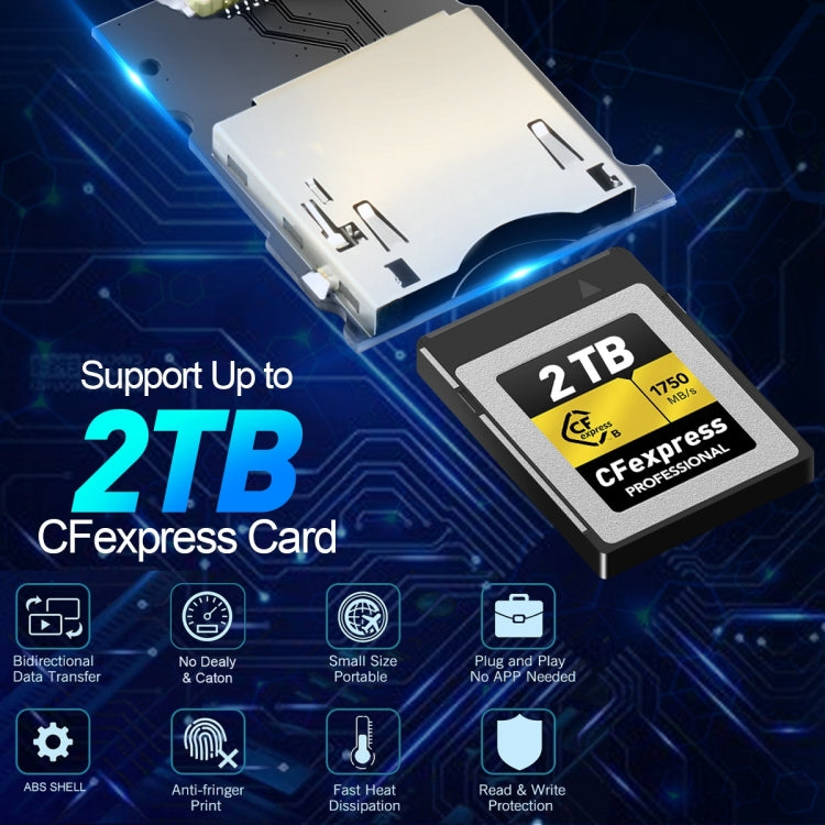 Rocketek CR315 USB3.1 Gen2 Type-C CFexpress Type B Card Reader(Black) - free shipping - PMC Jewellery - Order now!