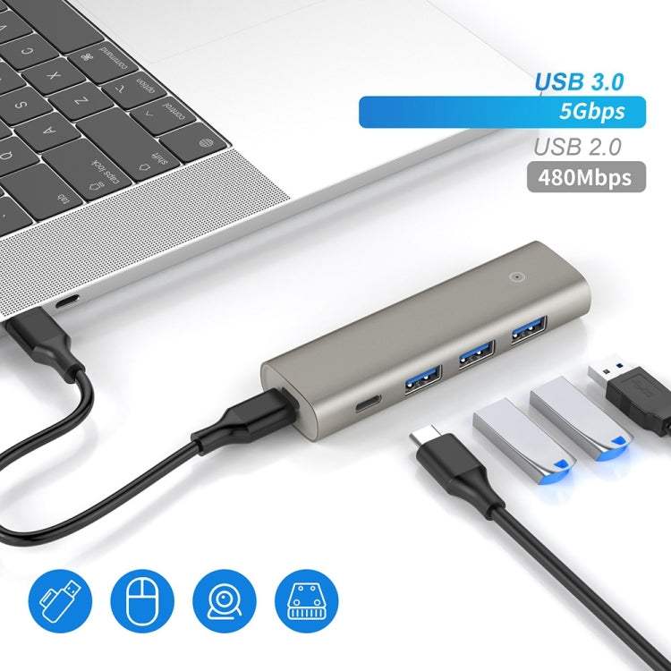 Rocketek HC466 USB3.2 Gen2 Type-C 4 in 1 HUB Adapter - USB HUB by ROCKETEK | Online Shopping South Africa | PMC Jewellery | Buy Now Pay Later Mobicred