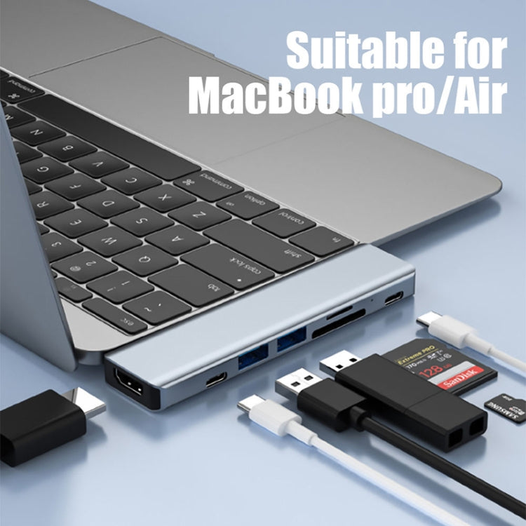 BYL-2101 7 in 1 Dual USB-C / Type-C to USB Docking Station HUB Adapter (Silver) - free shipping - PMC Jewellery - Order now!