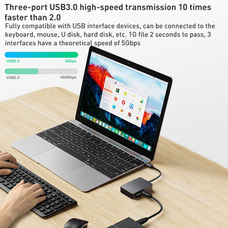 BYL-2316 5 in 1 USB-C / Type-C to USB3.0 & Type-C Multifunctional Docking Station HUB Adapter (Dark Grey) - free shipping - PMC Jewellery - Order now!