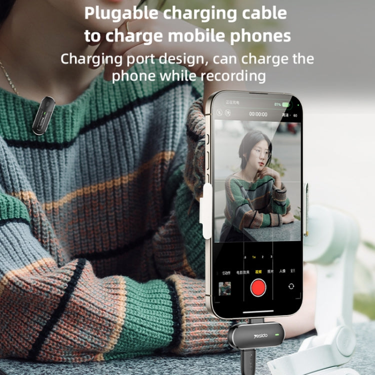 YESIDO KR16 2 in 1 Wireless Lavalier Microphone 8 Pin Receiver with Charging Box - Microphone by Yesido | Online Shopping South Africa | PMC TechLife | Buy Now Pay Later Mobicred