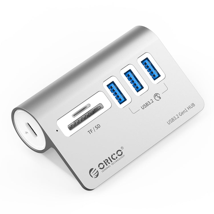 ORICO M3UT3 3-port USB 3.2 HUB with Card Reader (Silver) - USB 3.0 HUB by ORICO | Online Shopping South Africa | PMC Jewellery | Buy Now Pay Later Mobicred