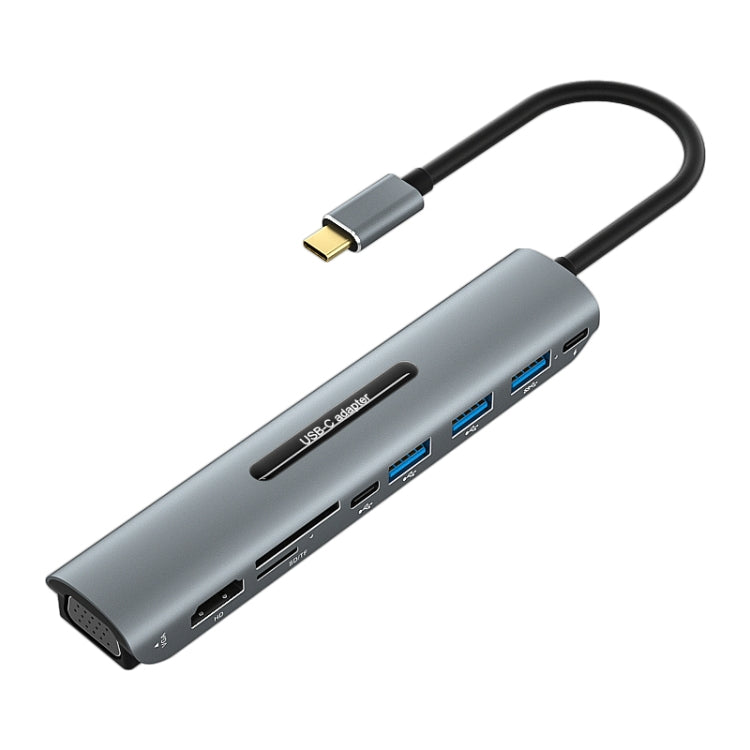 V216 9 in 1 USB-C / Type-C to PD + 3 x USB 3.0 + USB-C / Type-C + SD + TF + HDMI + VGA HUB Adapter - USB HUB by PMC Jewellery | Online Shopping South Africa | PMC Jewellery | Buy Now Pay Later Mobicred