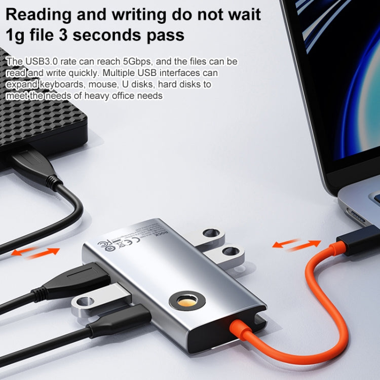 ROCK TR25 4 in 1 USB-C / Type-C to USB 3.0x4 Portable Multifunctional HUB Docking Station - free shipping - PMC Jewellery - Order now!