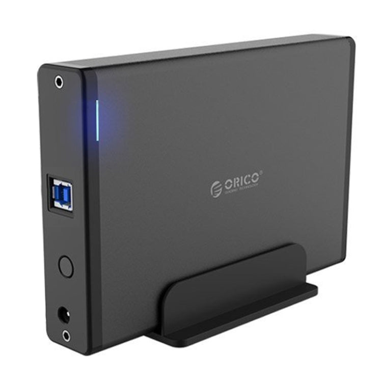 ORICO 7688U3 Vertical Aluminum External Hard Drive Enclosure Storage Case Hard Drive Dock for 3.5 inch SATA HDD(Black) - HDD Enclosure by ORICO | Online Shopping South Africa | PMC Jewellery | Buy Now Pay Later Mobicred