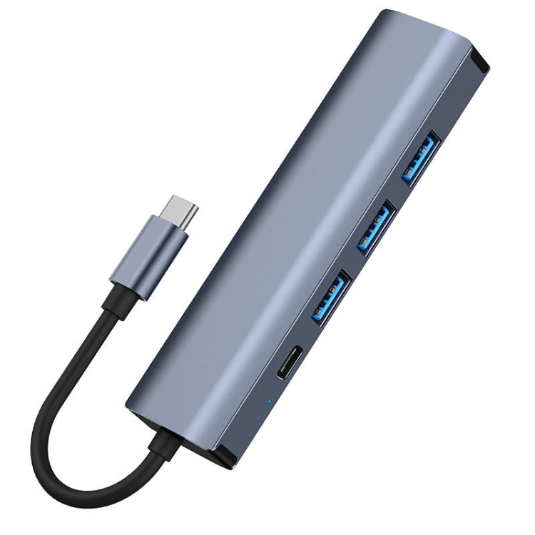 BYL-2302 5 in 1 USB-C / Type-C to USB Multifunctional Docking Station HUB Adapter with 1000M Network Port - USB HUB by PMC Jewellery | Online Shopping South Africa | PMC Jewellery | Buy Now Pay Later Mobicred