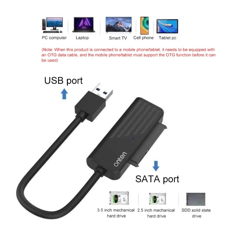 Onten US301 USB 3.0 to SATA Adapter for Universal 2.5/3.5 HDD/SSD Hard Drive Disk - USB to IDE / SATA by Onten | Online Shopping South Africa | PMC Jewellery | Buy Now Pay Later Mobicred