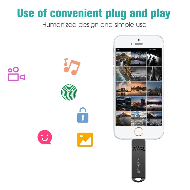 Richwell 32G Type-C + 8 Pin + USB 3.0 Metal Flash Disk with OTG Function(Rose Gold) - free shipping - PMC Jewellery - Order now!